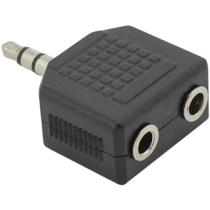 Adapter SBOX, 3.5mm (M) na 2x3.5mm (Ž), crni