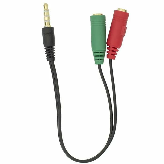 Adapter SBOX, 3.5mm 4 Pin (M) na 2x3.5mm 3 Pin (Ž), 0.2m, crni