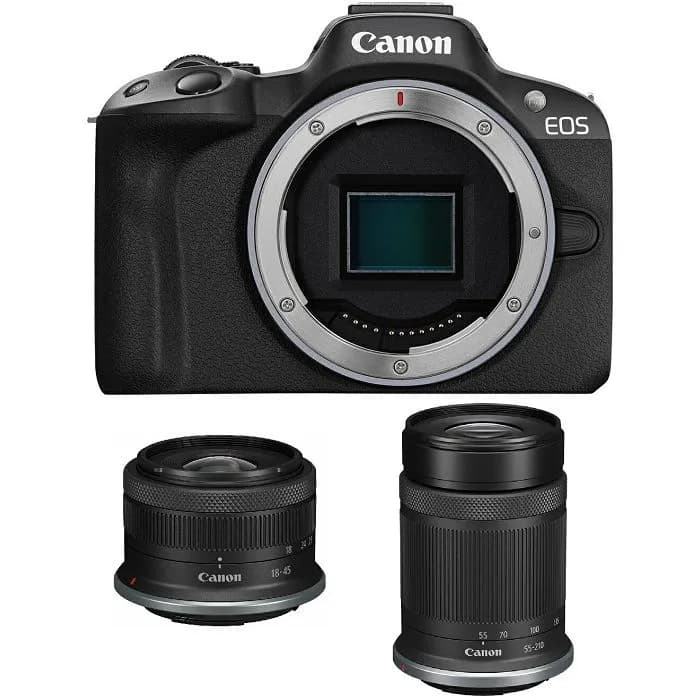 Digitalni fotoaparat Canon EOS R50, mirrorless + RF-S 18-45mm + RF-S 55-210mm STM