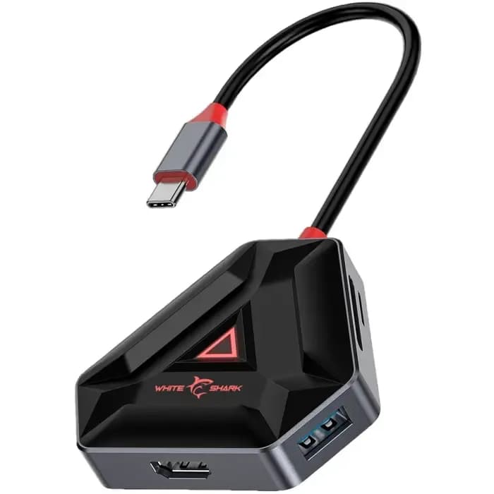 Docking White Shark Hexagon 6-u-1, USB-C