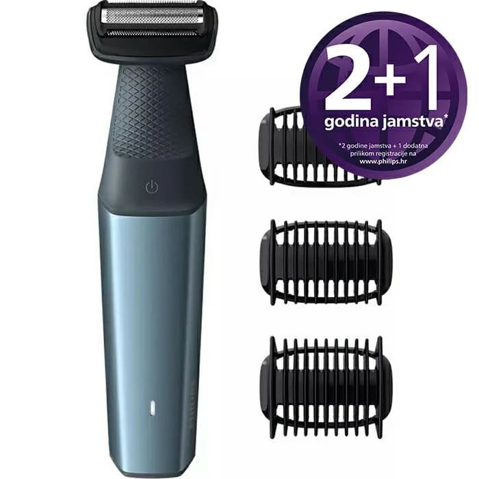 Električni brijač Philips Bodygroom 3000 Series BG3015/15, vodootporan, plavi
