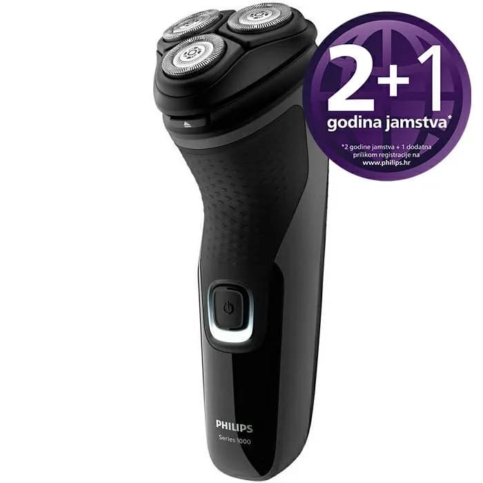 Električni brijač Philips Shaver 1000 Series S1231/41, za suho brijanje, bežični, crni