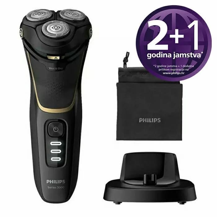 Električni brijač Philips Shaver 3000 Series S3333/54, Crni
