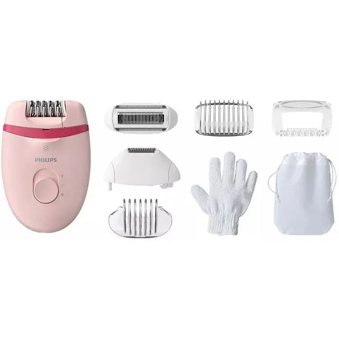 Epilator Philips Satinelle Essential BRE285/00, žičani, rozi