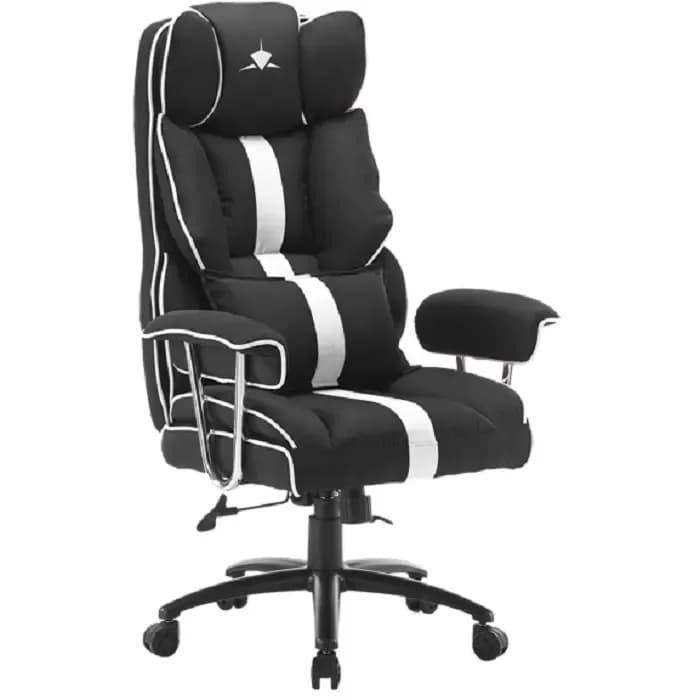Gaming stolica White Shark Le Mans, crno-bijela