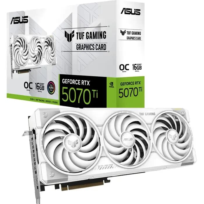 Grafička Asus GeForce RTX5070Ti TUF Gaming OC White, 16GB GDDR7