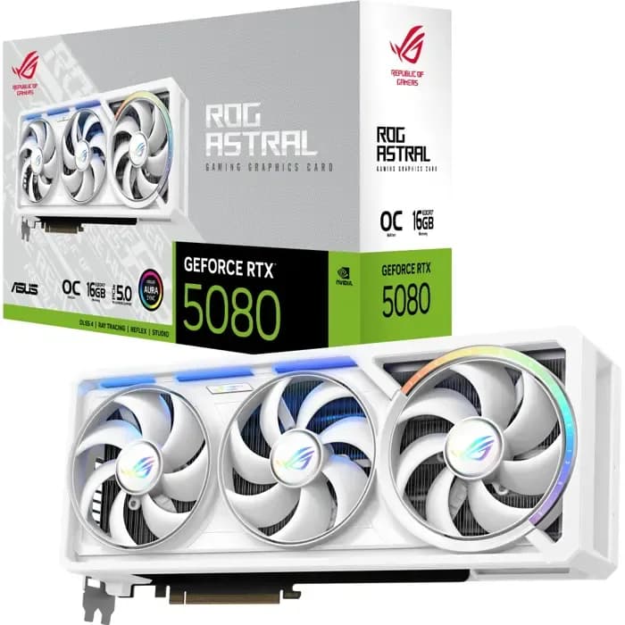Grafička Asus GeForce RTX5080 ROG Astral OC White, 16GB GDDR7