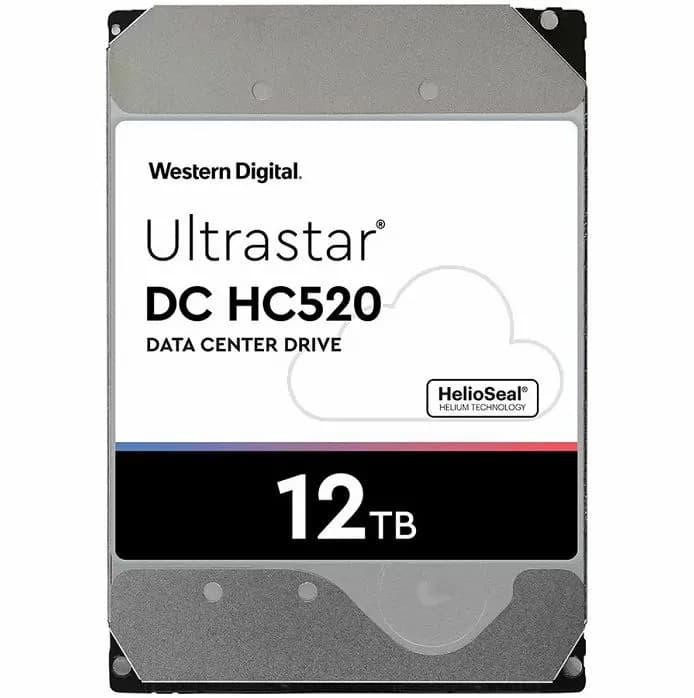 Hard disk za servere WD Ultrastar DC HC520 HE12 512E SE (3.5", 12TB, SATA3 6Gb/s, 256MB Cache, 7200rpm)