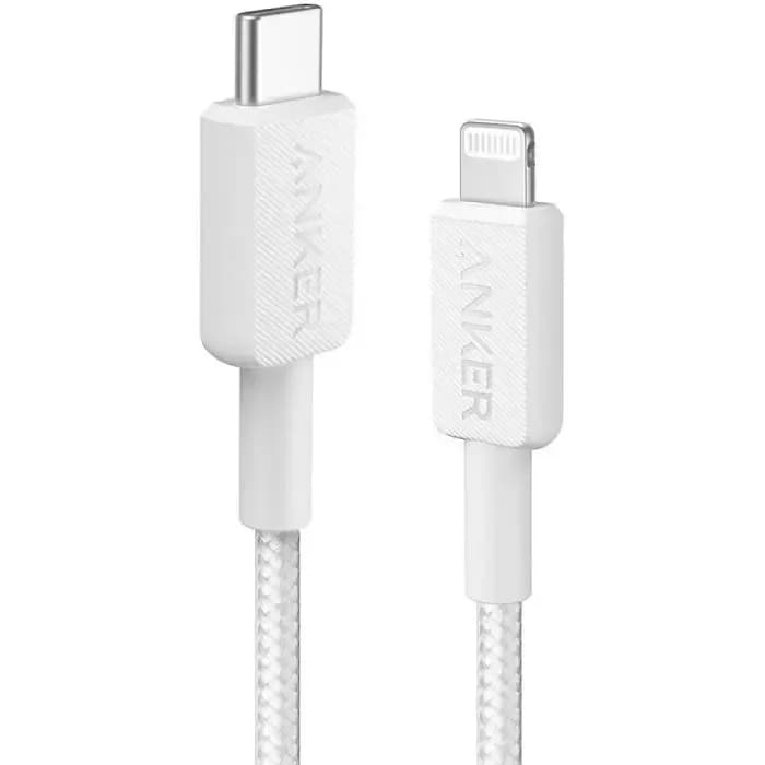 Kabel Anker 322 A81B5G21, USB-C (M) na Lightning (M), 0.9m, pleteni, bijeli