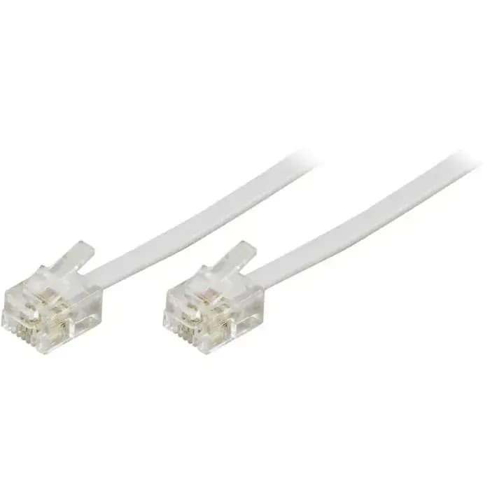 Kabel Deltaco DEL-163F, ADSL, RJ11, 10.0m, bijeli