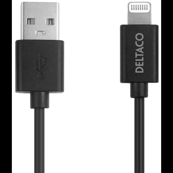 Kabel Deltaco IPLH-411, USB-A (M) na Lightning (M), 1.0m, crni