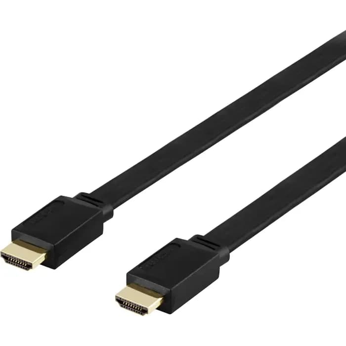 Kabel Deltaco R00100014, flat HDMI v1.4, 5.0m, crni