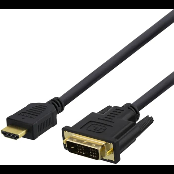 Kabel Deltaco, HDMI (M) na DVI-D 24+1 (M), 2.0m, crni