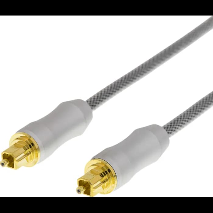 Kabel Deltaco, optički, 2.0m, pleteni, sivi