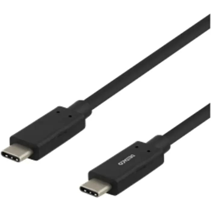 Kabel Deltaco, USB-C (M) na USB-C (M), 1.0m, crni