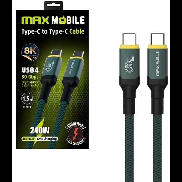 Kabel Max Mobile RDD3238, USB-C (M) na USB-C (M), 1.5m, sivi