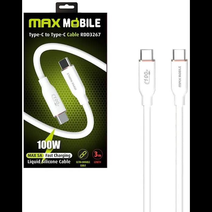Kabel Max Mobile RDD3267, USB-C (M) na USB-C (M), 3.0m, bijeli
