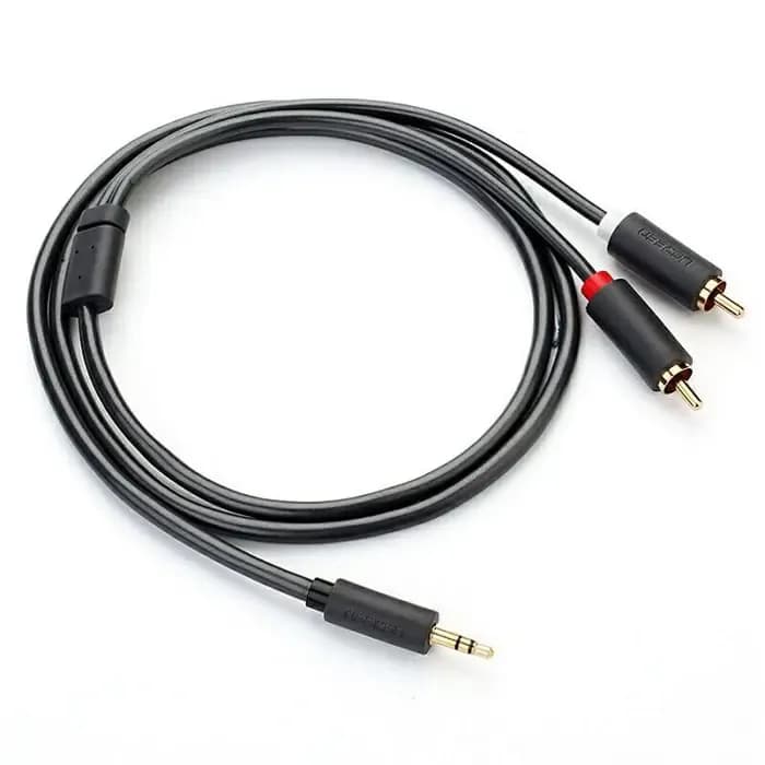 Kabel Ugreen 10510, 3.5mm (M) na 2xRCA (M), 2.0m, crni