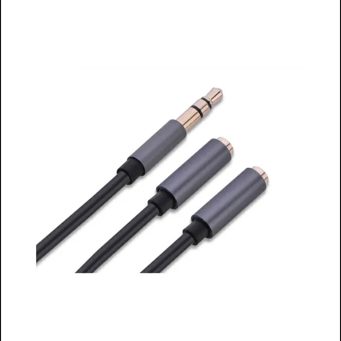 Kabel Ugreen 20816, 3.5mm (M) na 2x3.5mm (Ž), 0.25m, crni