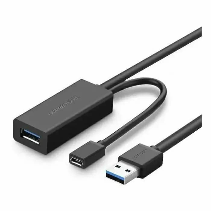 Kabel Ugreen 20826, USB-A 3.0 (M) na USB-A (Ž), s napajanjem, 5.0m, crni