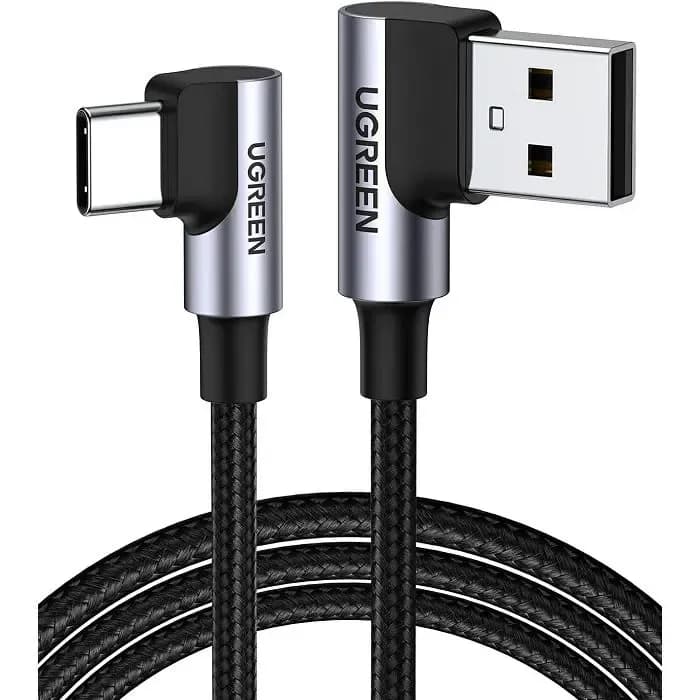Kabel Ugreen 20856, USB-A (M) na USB-C (M), kutni, 1.0m, crni