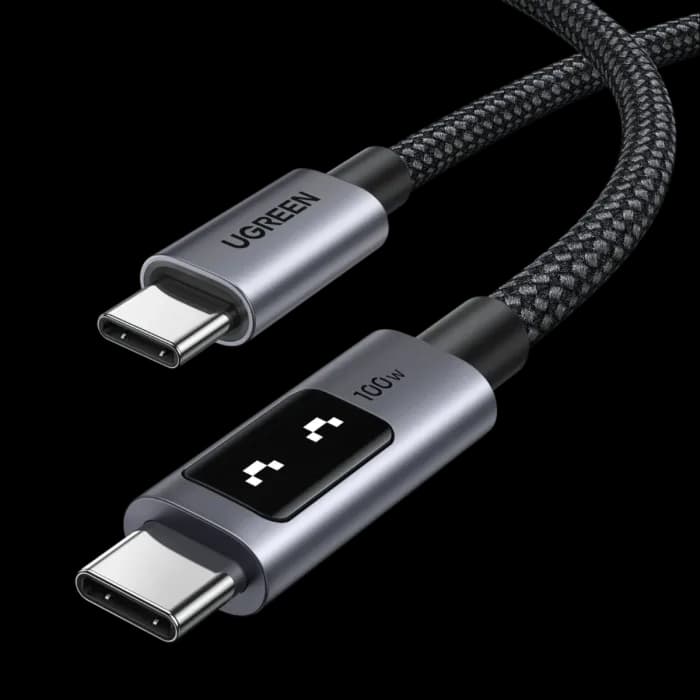Kabel Ugreen 35512, USB-C (M) na USB-C (M), 2.0m, pleteni, QC, PD 100W, crni