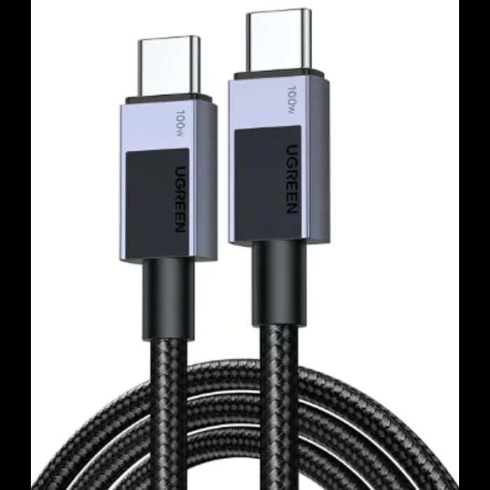 Kabel Ugreen 35985, USB-C (M) na USB-C (M), 0.5m, pleteni, QC, PD 3.0 100W, crni