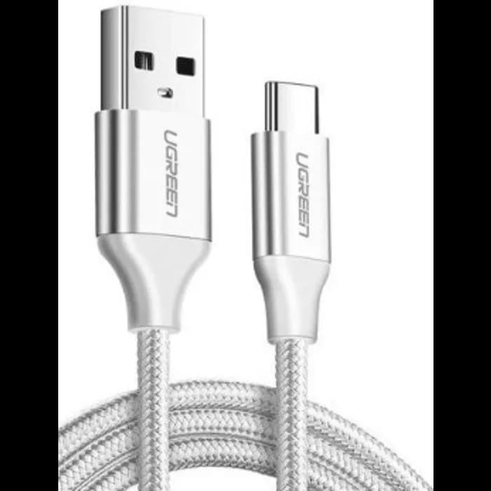 Kabel Ugreen 60133, USB-A 2.0 (M) na USB-C (M), 2.0m, pleteni, QC, bijeli