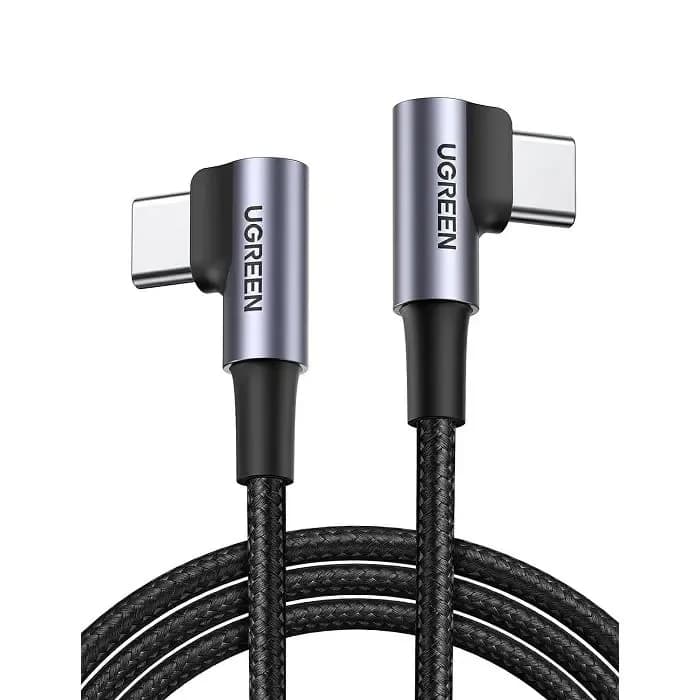 Kabel Ugreen 70529, USB-C (M) na USB-C (M), kutni, 1.0m, crni