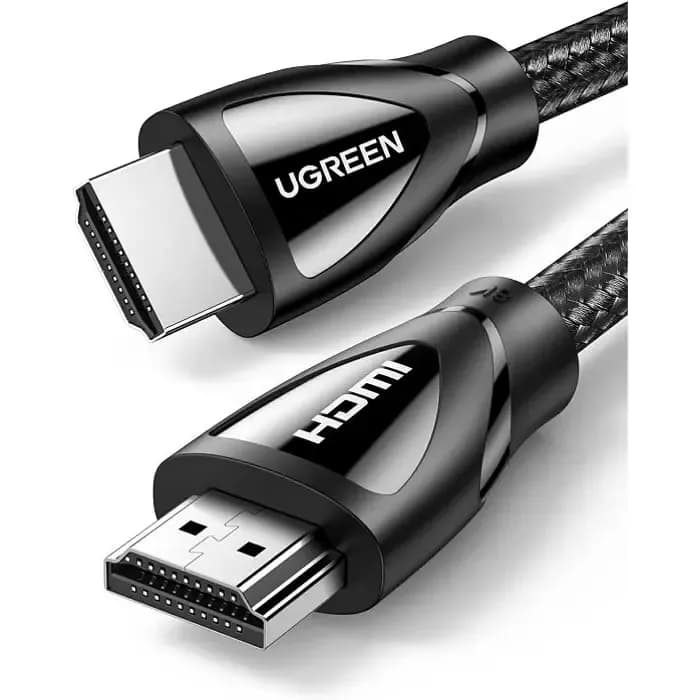 Kabel Ugreen 80401, HDMI v2.1, pleteni, 1.0m, crni