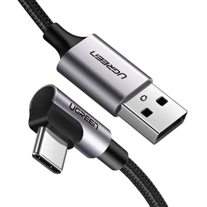Kabel Ugreen, USB-A (M) na USB-C (M), kutni, 1.0m, crni