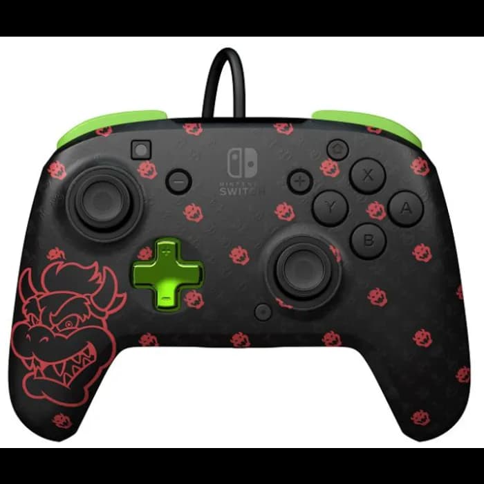 Kontroler PDP Rematch Switch 2 & 1 Bowser Glow in the Dark, žičani, crni