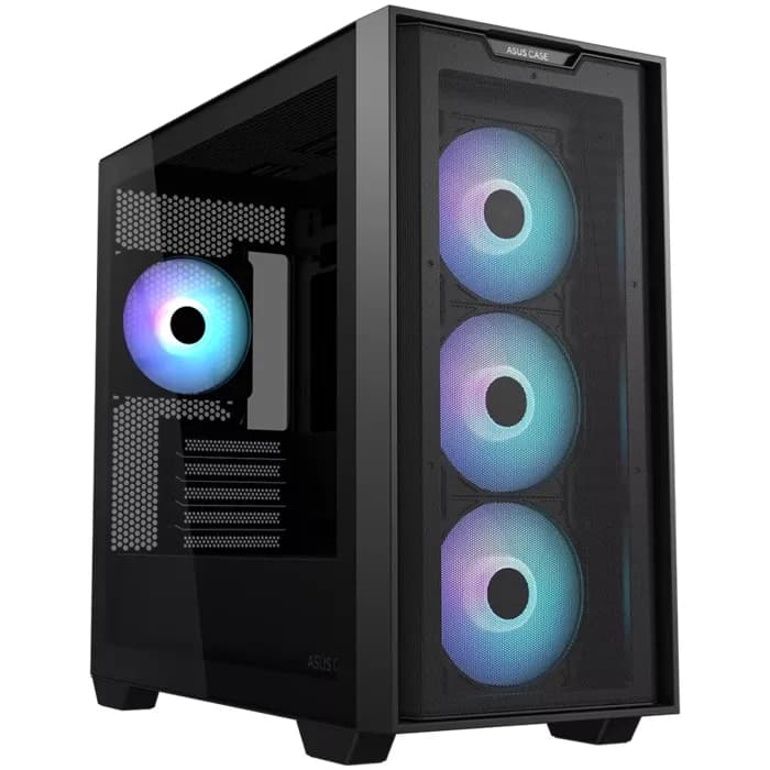 Kućište Asus A21 Plus, Mid tower, kaljeno staklo, bez napajanja, Micro ATX, crno