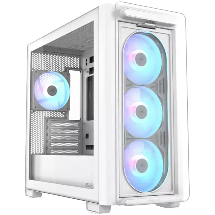 Kućište Asus A23 Plus, Mid tower, kaljeno staklo, bez napajanja, Micro ATX, bijelo