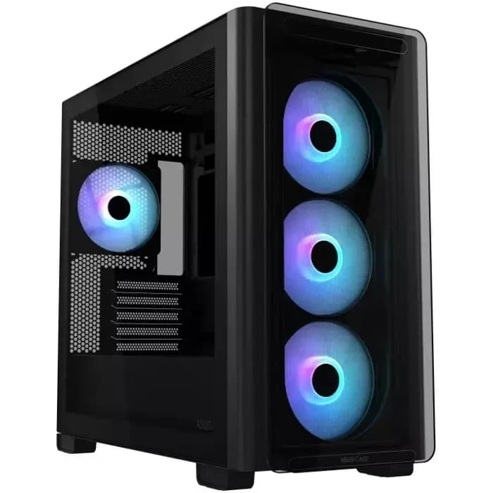 Kućište Asus A23 Plus, Mid tower, kaljeno staklo, bez napajanja, Micro ATX, crno