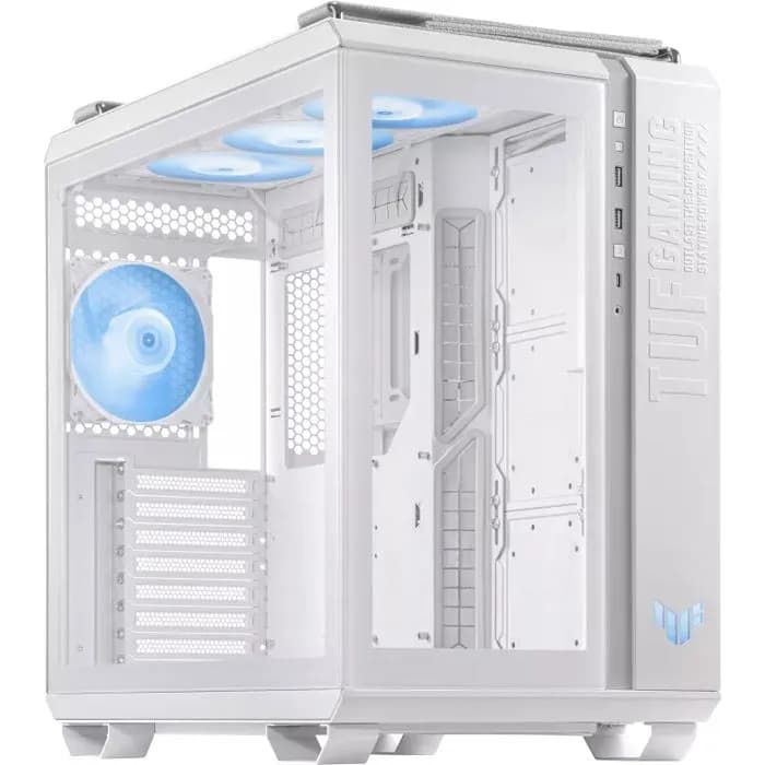 Kućište Asus TUF Gaming GT502 Plus, Mid tower, kaljeno staklo, bez napajanja, ATX, bijelo