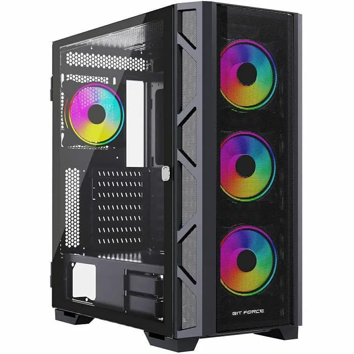 Kućište Bit Force Giant ARGB-TM4, Full tower, kaljeno staklo, bez napajanja, E-ATX, crno