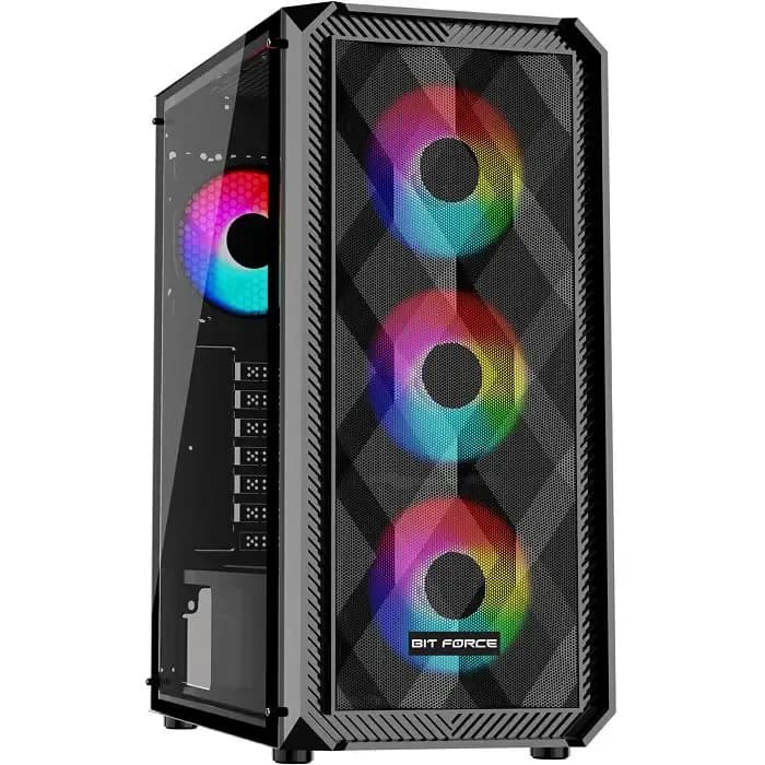 Kućište Bit Force Paladin ARGB-4, Mid tower, kaljeno staklo, bez napajanja, ATX, crno