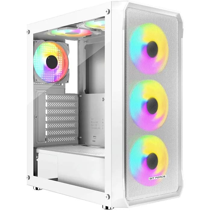Kućište Bit Force Swan ARGB-4, Mid tower, kaljeno staklo, bez napajanja, ATX, bijelo