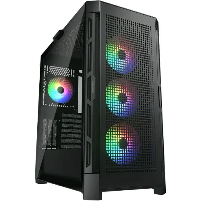 Kućište Cougar Duoface Pro RGB, Mid tower, kaljeno staklo, bez napajanja, E-ATX, crno
