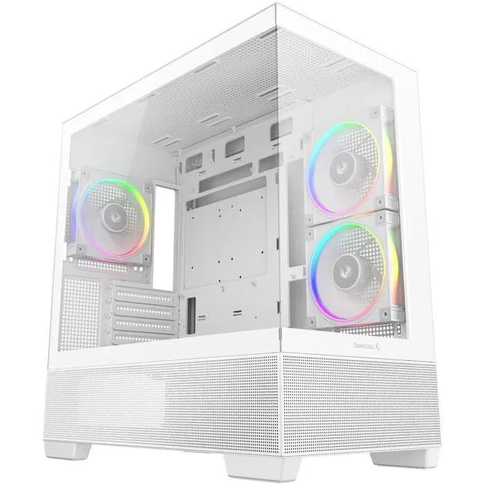 Kućište DeepCool CG380 3F WH, Mid tower, kaljeno staklo, bez napajanja, Micro ATX, bijelo