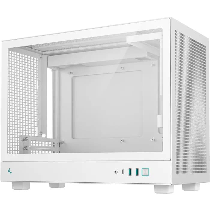 Kućište DeepCool CH160 Plus WH, Mid tower, kaljeno staklo, bez napajanja, Micro ATX, bijelo