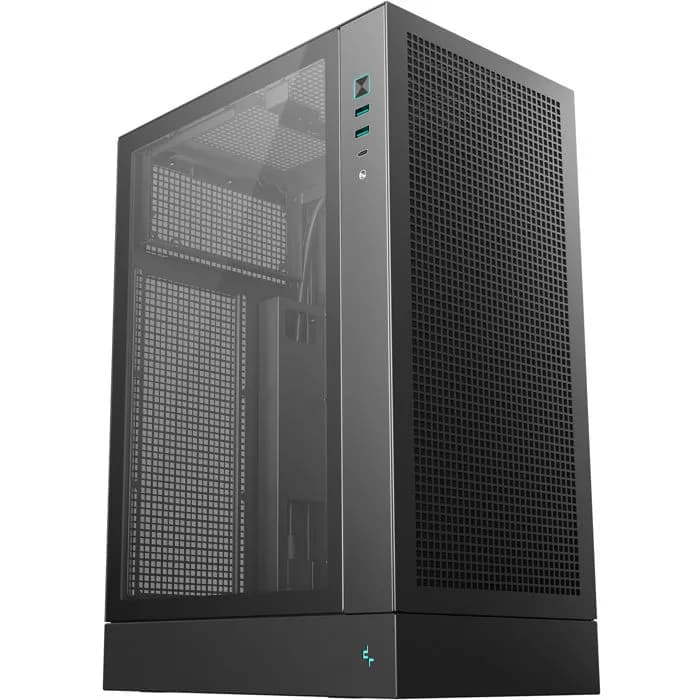 Kućište DeepCool CH170 Plus, Mid tower, kaljeno staklo, bez napajanja, Micro ATX, crno