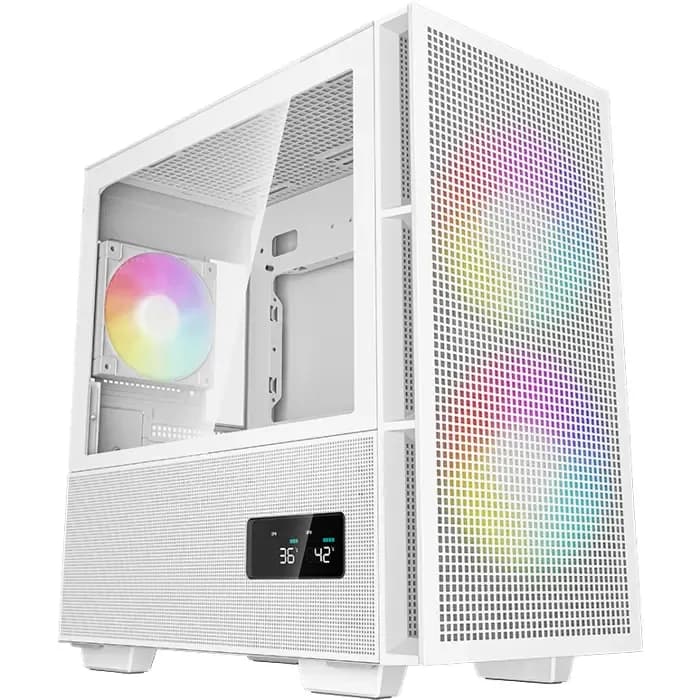 Kućište DeepCool CH360 Digital WH, Micro tower, kaljeno staklo, bez napajanja, Micro ATX, bijelo