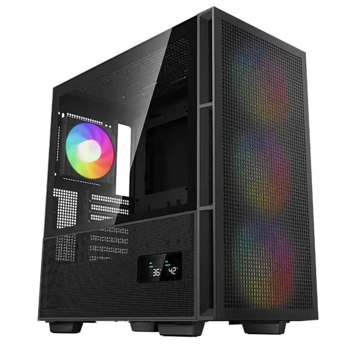 Kućište DeepCool CH560 Digital, Mid tower, kaljeno staklo, bez napajanja, E-ATX, crno