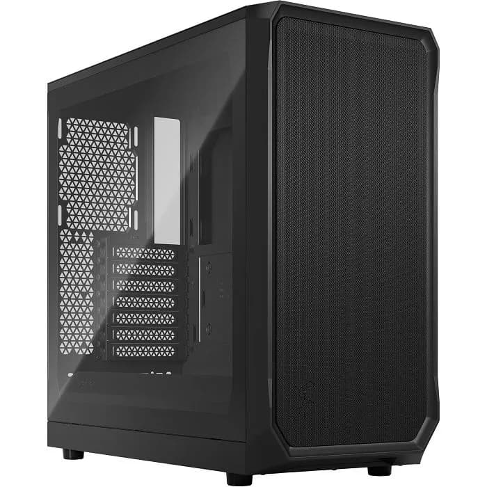 Kućište Fractal Focus 2 Black TG, Mid tower, kaljeno staklo, bez napajanja, ATX, crno