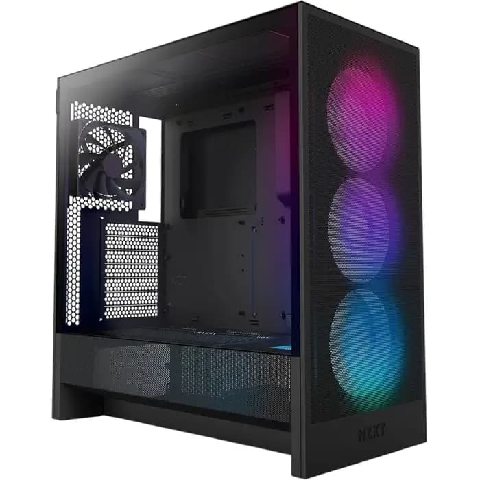 Kućište NZXT H5 Flow RGB, Mid tower, kaljeno staklo, bez napajanja, ATX, crno