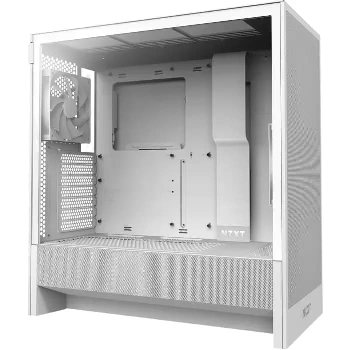 Kućište NZXT H5 Flow, Mid tower, kaljeno staklo, bez napajanja, ATX, bijelo