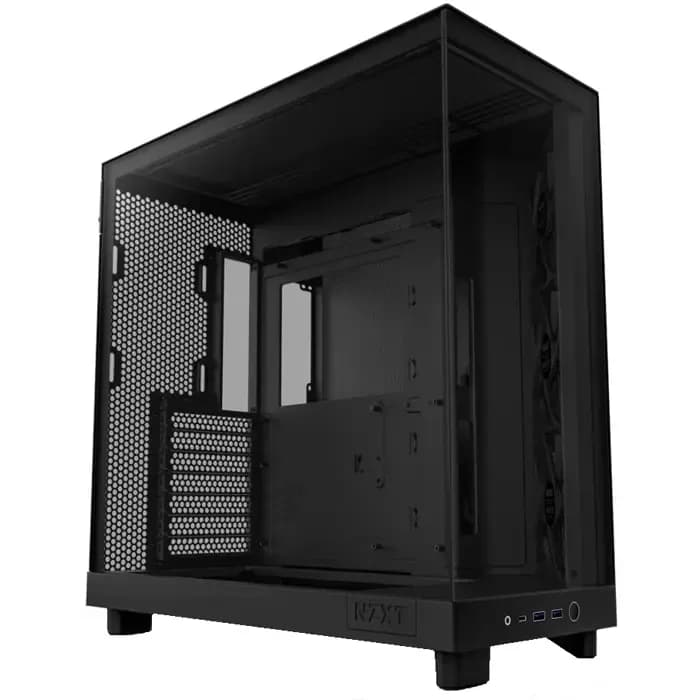 Kućište NZXT H6 Flow, Mid tower, kaljeno staklo, bez napajanja, ATX, crno