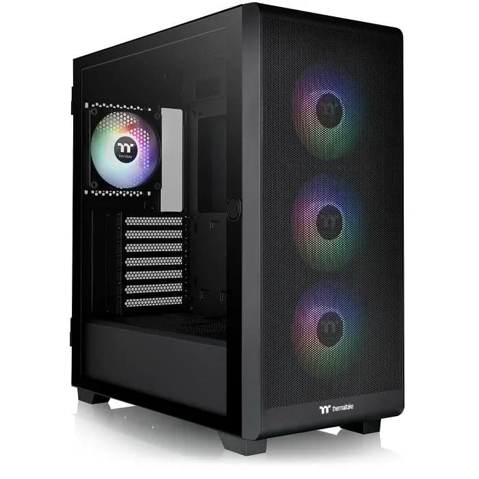 Kućište Thermaltake S250 ARGB, Mid tower, kaljeno staklo, bez napajanja, ATX, crno